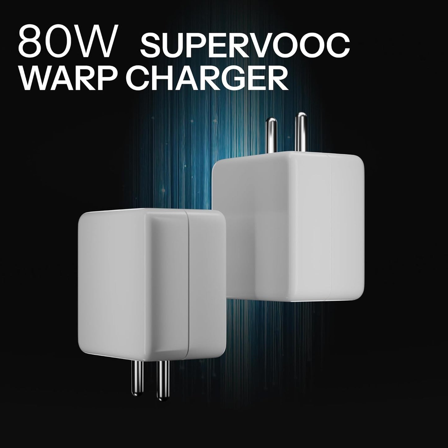 Oppo Original 80W SuperVOOC Fast Charger Adapter with USB to Type-C Cable | Compatible with Oppo Reno 10, Reno 11, Reno 11 Pro, Reno 8, F23, A79, A59, F21, A18, Reno 8T | 6-Month Warranty Included