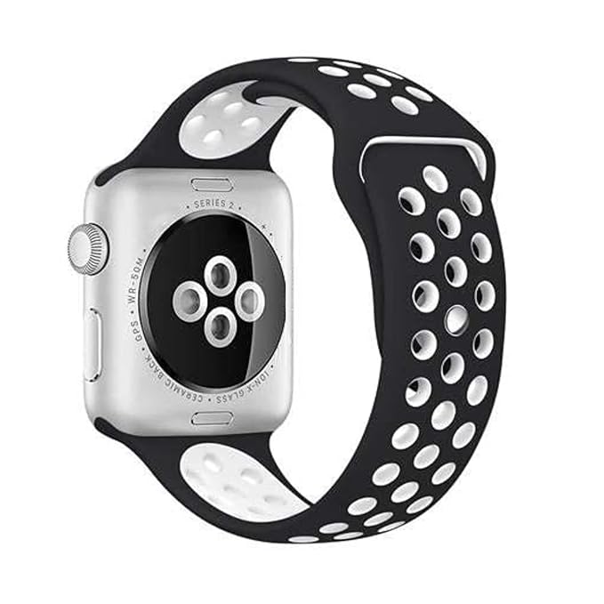 Sport Band Compatible with Apple Watch – Black and White