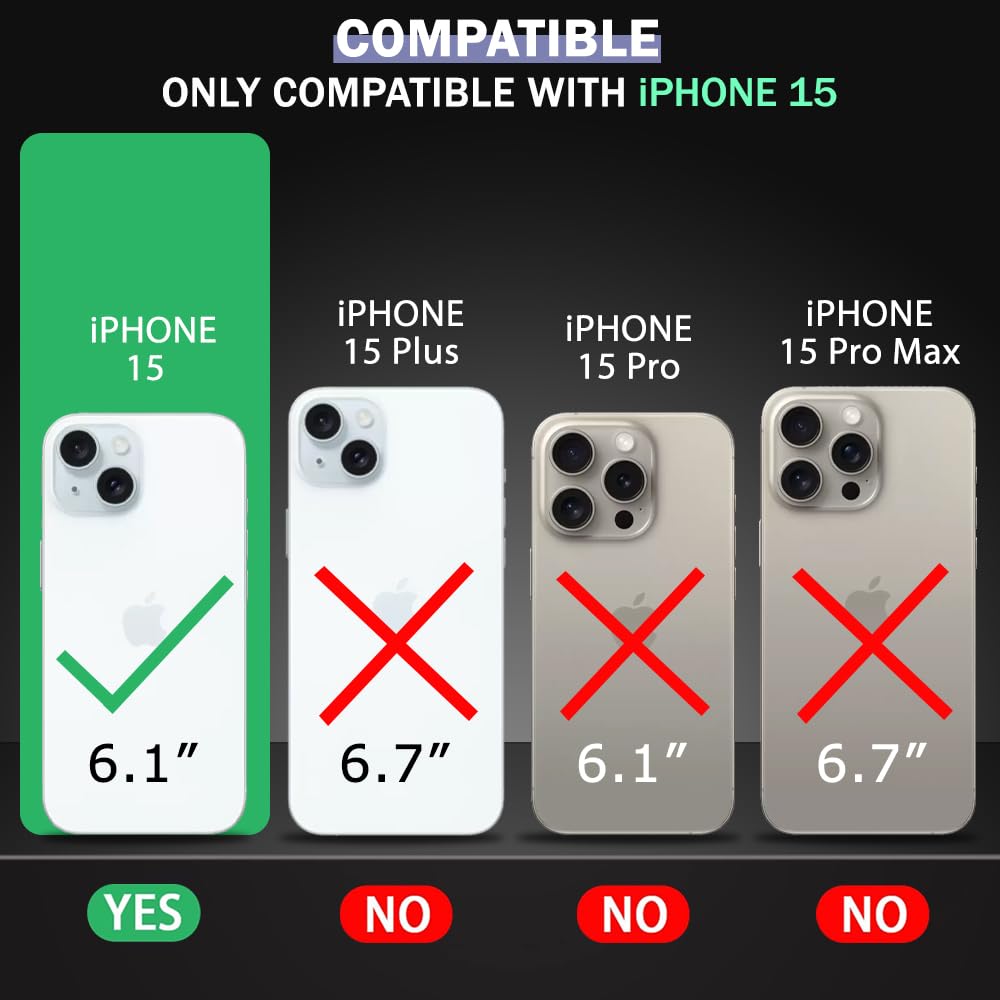 Ultra-Hybrid Magnetic Back Case Cover for iPhone 15 Compatible with MagSafe | Camera Protection | Anti-Yellow Crystal Clear Transparent Case Cover for iPhone 15 (PC & TPU, Black Bumper)