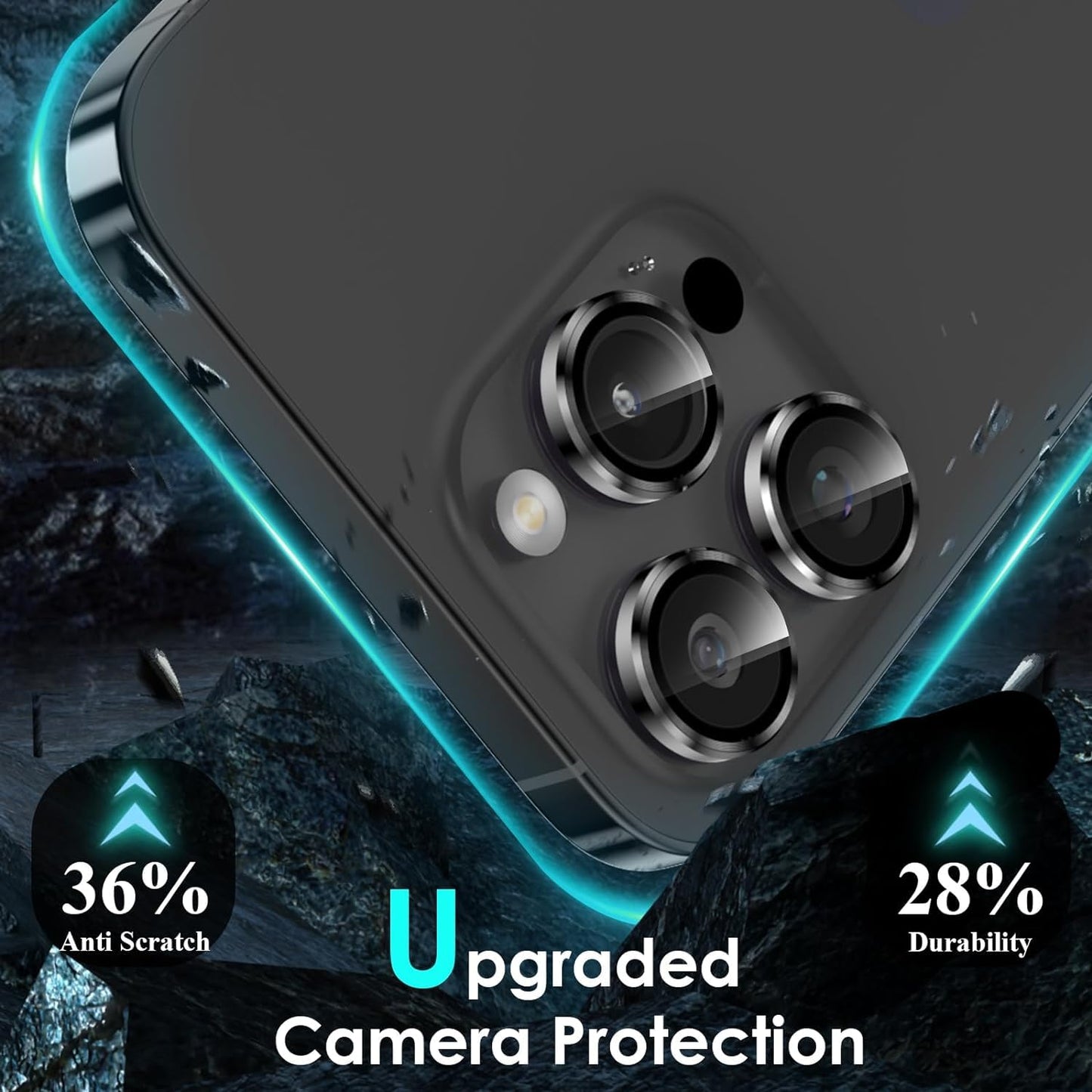 iPhone 14 Pro Camera Lens Protector - Compatible with iPhone 14 Pro/14 Pro Max | Black