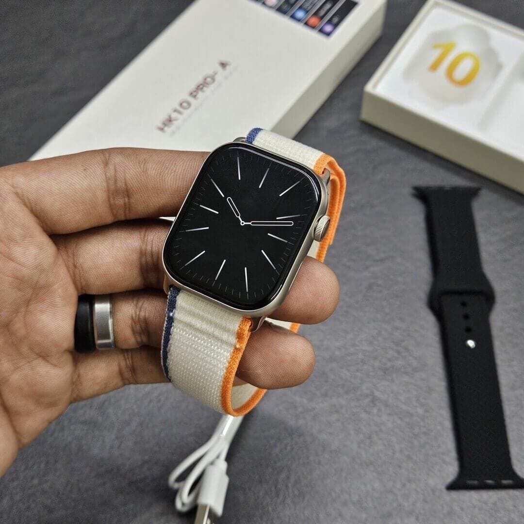 Apple iWatch Series 10 Smartwatch 2025 Limited Edition – 2.04 Inch AMOLED Display, TWS Earbuds, Bluetooth Calling, Wireless Charging, Orange Strap – Android Smart Watch