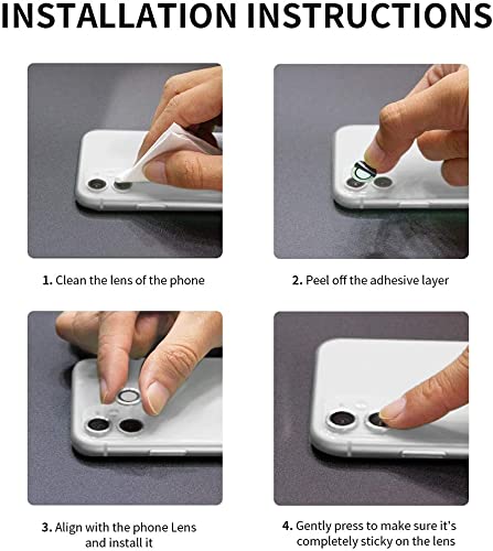 Camera Lens Protector Compatible with Apple iPhone 11 Pro / 11 Pro Max / 12 Pro – Black