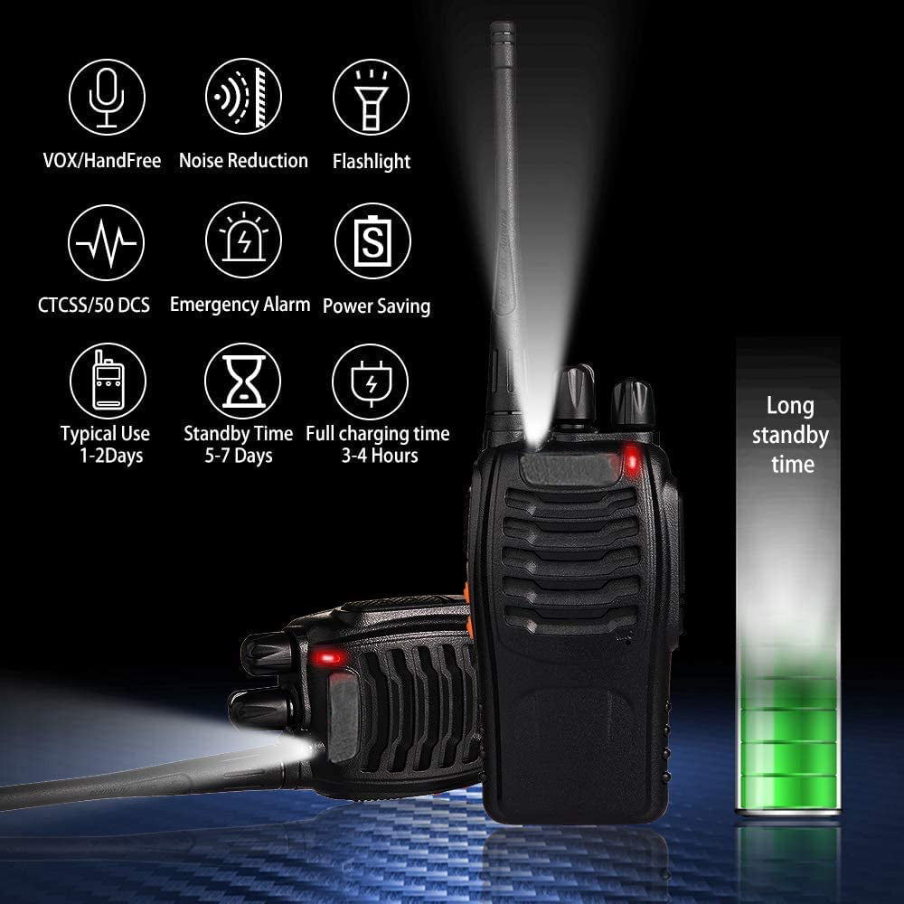 Smarthome Walkie Talkie BF-888S – 5Km Long Range Two-Way Radio with 16 Channels, Portable CB Radio for Kids