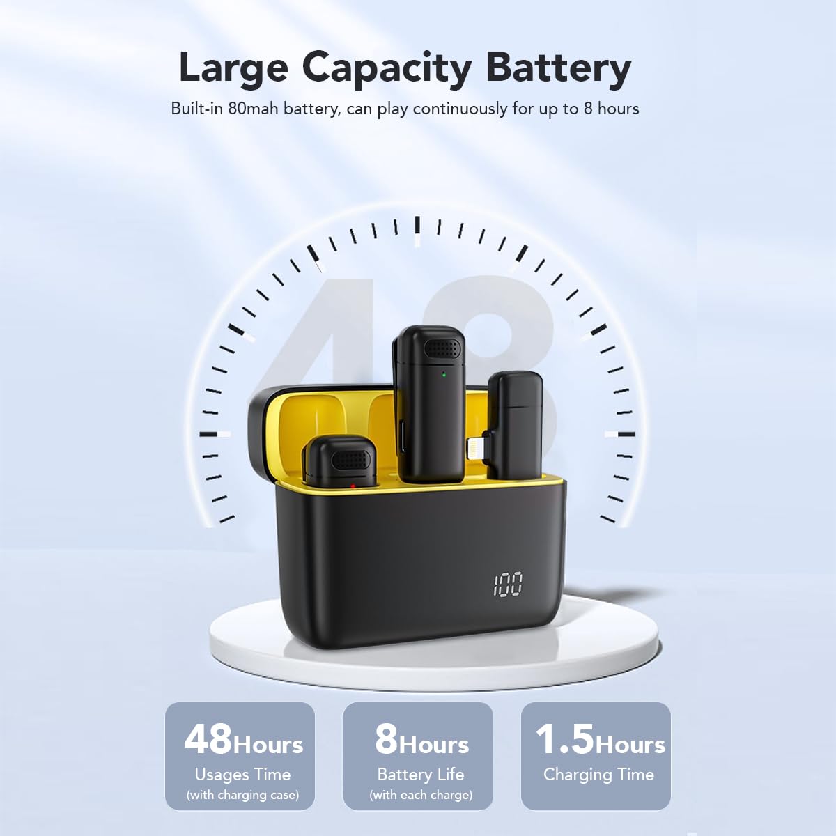 Wireless Lavalier Microphone Set with Charging Case – Crystal-Clear Audio for Content Creators