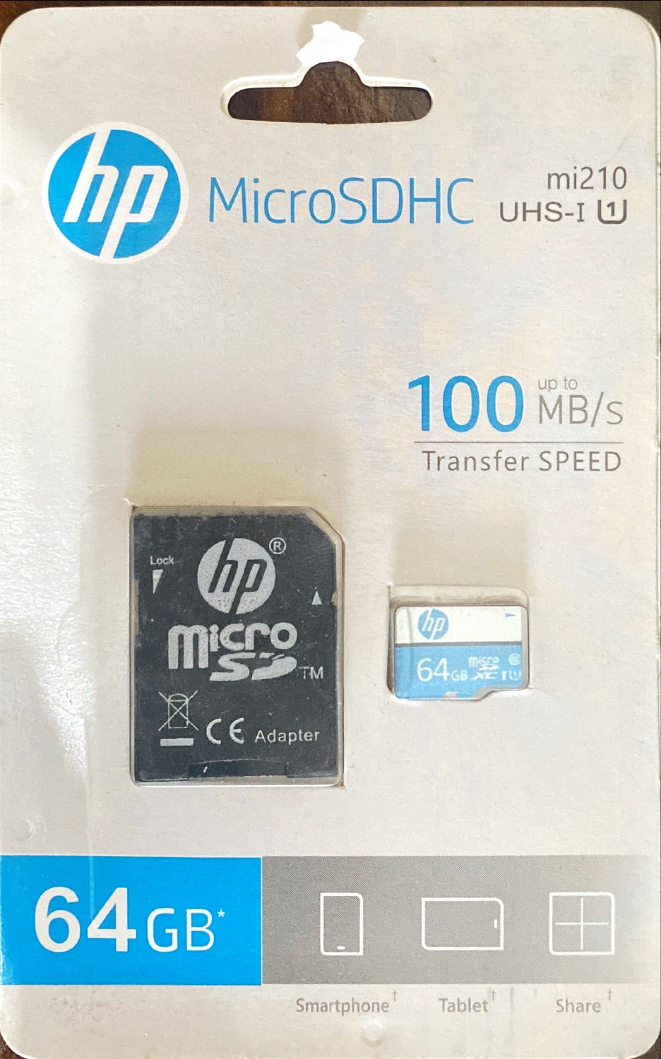HP 64GB MicroSD Memory Card SDXC mi210 – Class 10, UHS-I, U1 Card, Up to 100MB/s Read Speed