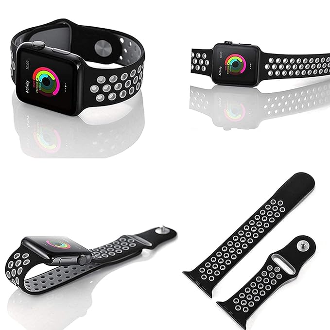 Sport Band Compatible with Apple Watch – Black and White
