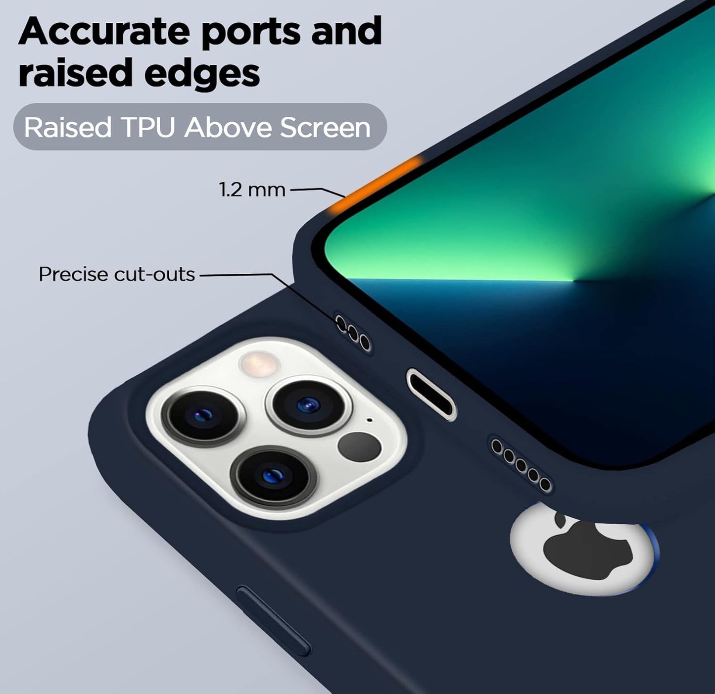 Back Cover | Full Camera Protection | Raised Edges | Super Soft Silicone | Bumper Case for iPhone 13 Pro