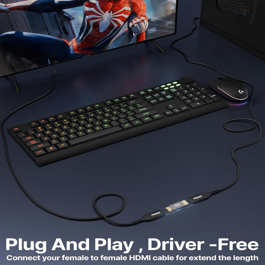 8K Ultra HD HDMI Male to Male Connector HDMI Male Coupler Converter Extension, HDMI2.1 Adapter Extender for TV Led LCD TV Stick, Xbox, PS3 PS4 PS5, Supports 3D HDR, eARC, 8K@60Hz 4K@144Hz