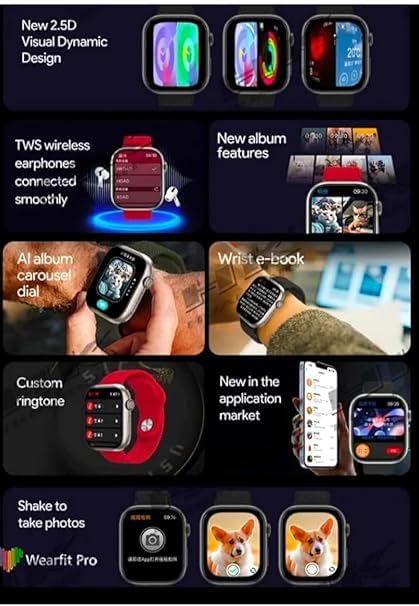 Apple iWatch Series 10 Smartwatch 2025 Limited Edition – 2.04 Inch AMOLED Display, TWS Earbuds, Bluetooth Calling, Wireless Charging, Orange Strap – Android Smart Watch