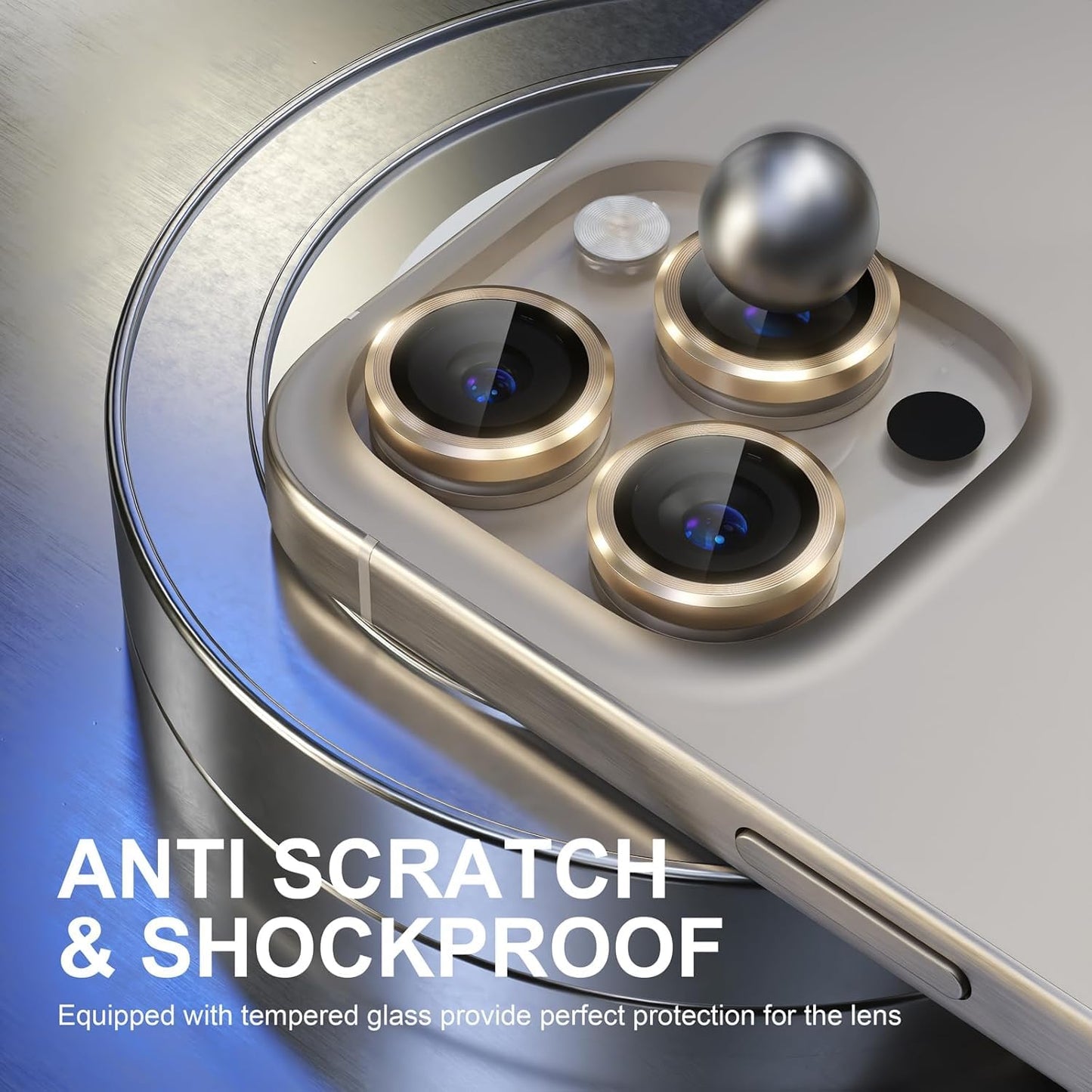 Camera Lens Protector for iPhone 15 Pro / 15 Pro Max (GOLD)