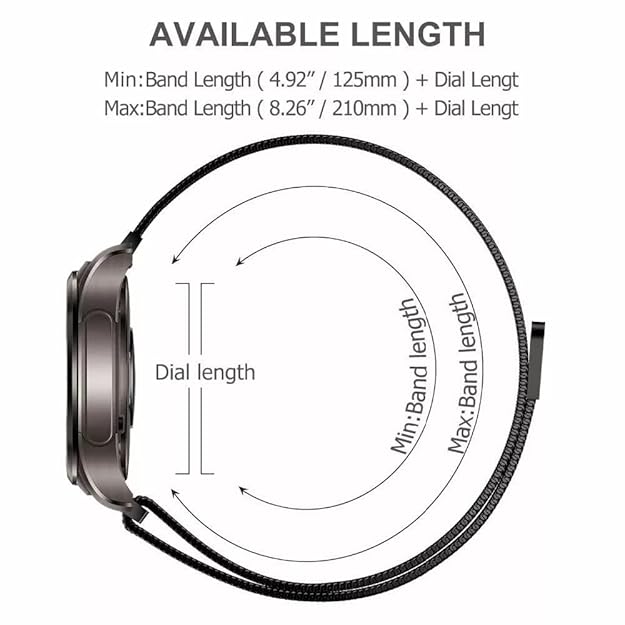 Kanget 20mm Metal Chain Strap with Magnetic Buckle