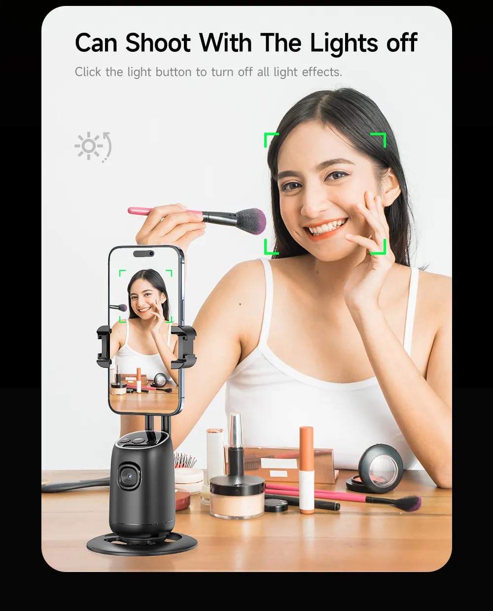 P05 Auto Face Tracking Gimbal AI-Powered 360° Smart Stabilizer with Gesture Control Selfie Gimbal with Detachable Remote for Vlogging,Phootoshing, Live & Video Recording