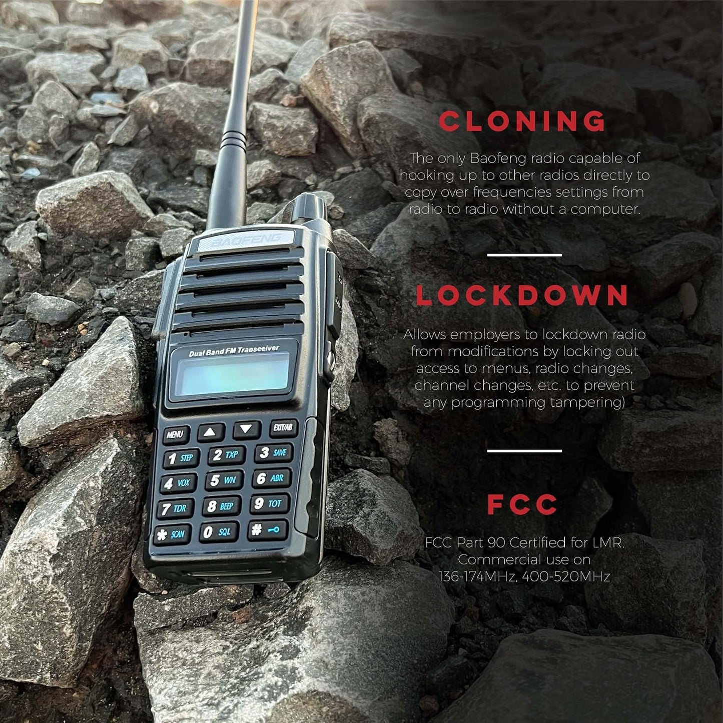 Kanget UV-82C Dual-Band 136-174/400-520 MHz FM Ham Two-Way Radio, Transceiver, HT with Battery, Earpiece, Antenna, Charger