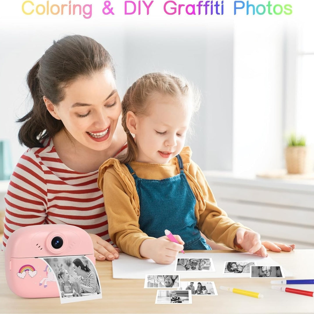 Kids Instant Print Digital Camera with Dual Lens, LCD Screen & Fun Accessories – Blue