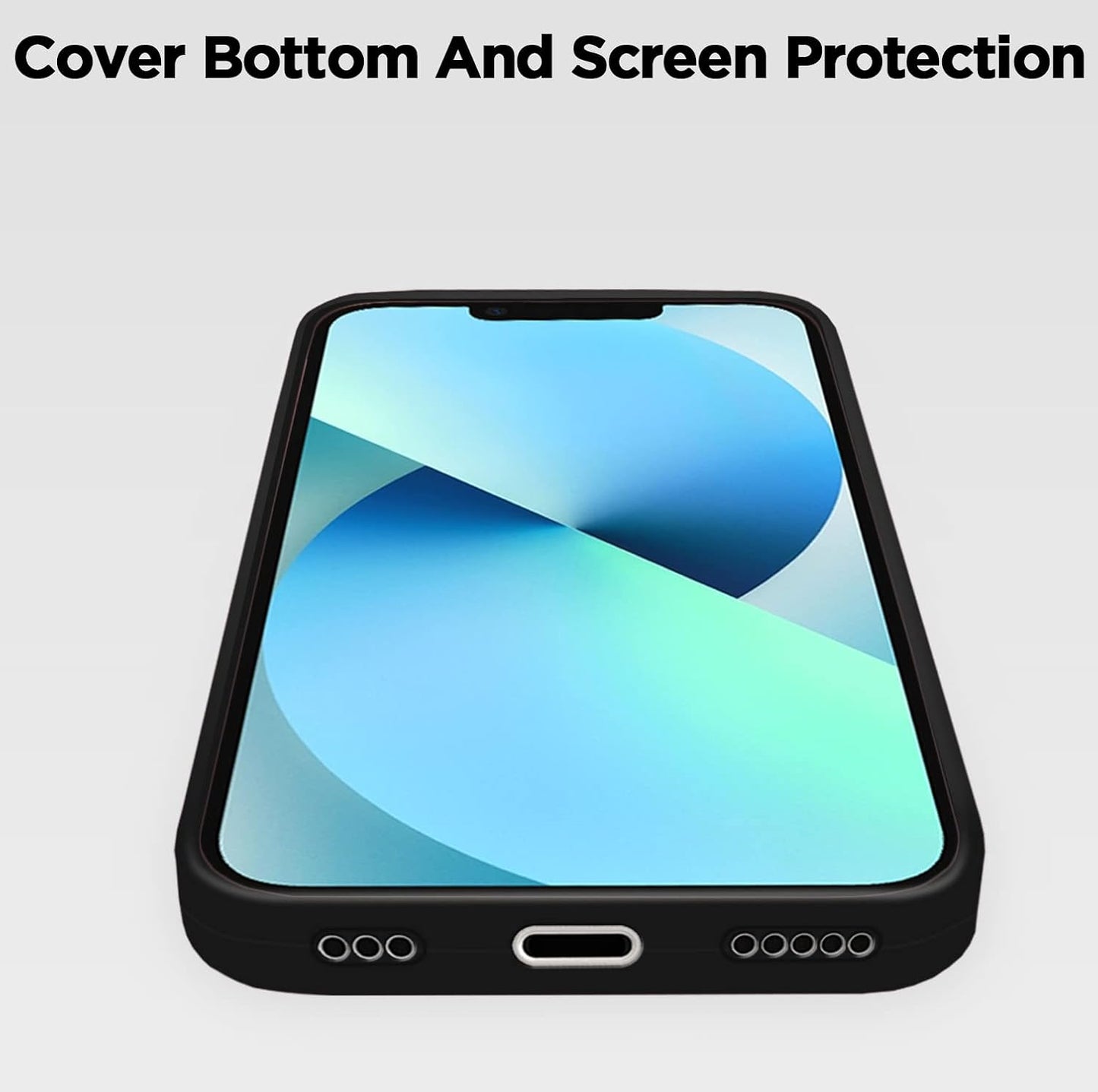 Back Cover | Full Camera Protection | Raised Edges | Super Soft Silicone | Bumper Case for iPhone 13 Mini (Black)