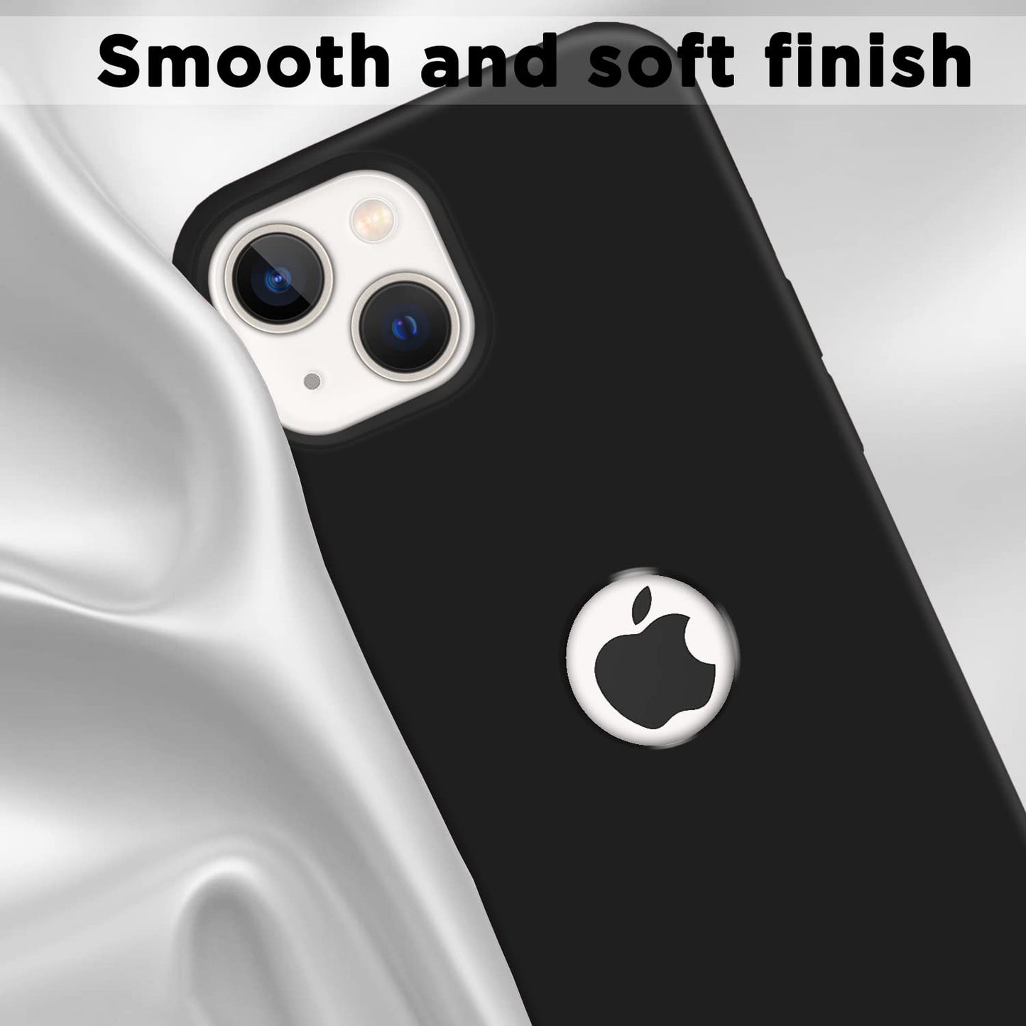 Back Cover | Full Camera Protection | Raised Edges | Super Soft Silicone | Bumper Case for iPhone 13 Mini (Black)