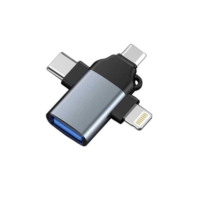 3 in 1 Lightning, Type C, Micro to USB Female OTG Adapter for iPhone, MacBook Pro, iPad Pro and More