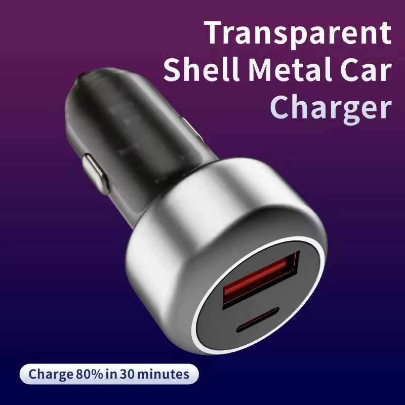 30 W Fast Car Charger with Dual Output, Qualcomm Quick Charge 3.0 Compatible with all Cars for iPhone, All Smartphones, Tablets & More