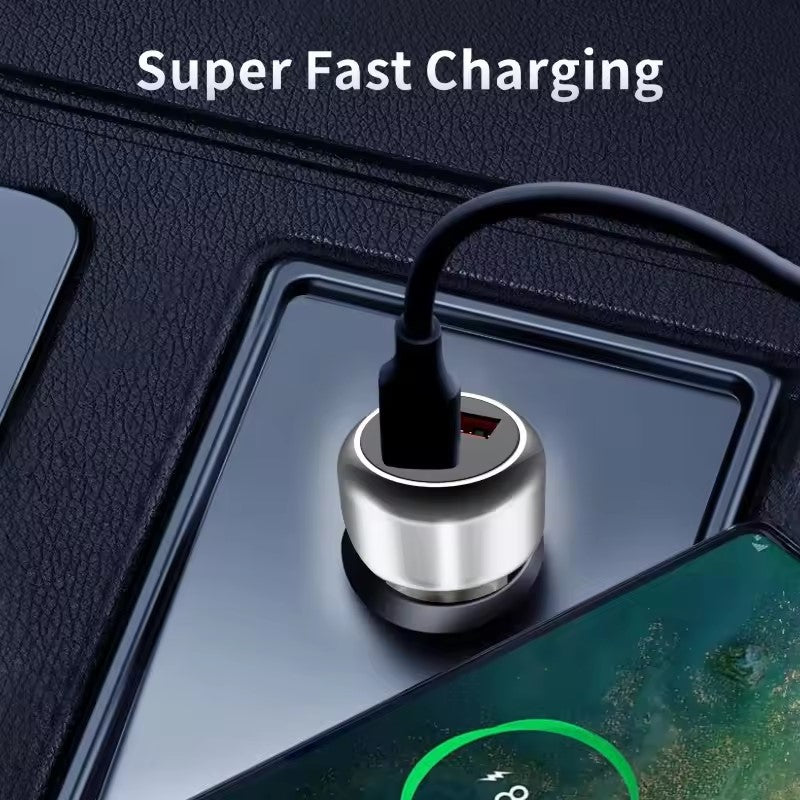 30 W Fast Car Charger with Dual Output, Qualcomm Quick Charge 3.0 Compatible with all Cars for iPhone, All Smartphones, Tablets & More