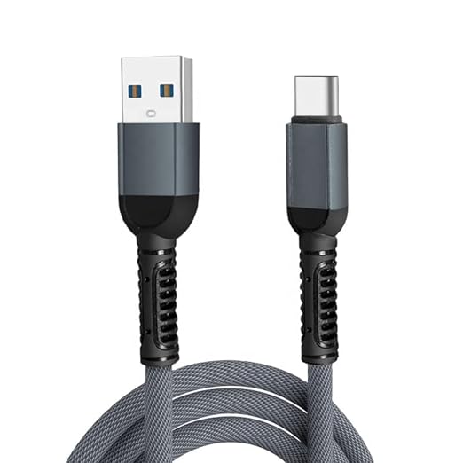 3 A Fast Charging, 1.5 m Braided USB to Type C Cable for Smartphones, Tablets & other Type C devices, 480Mbps Data Sync, Quick Charge 3.0