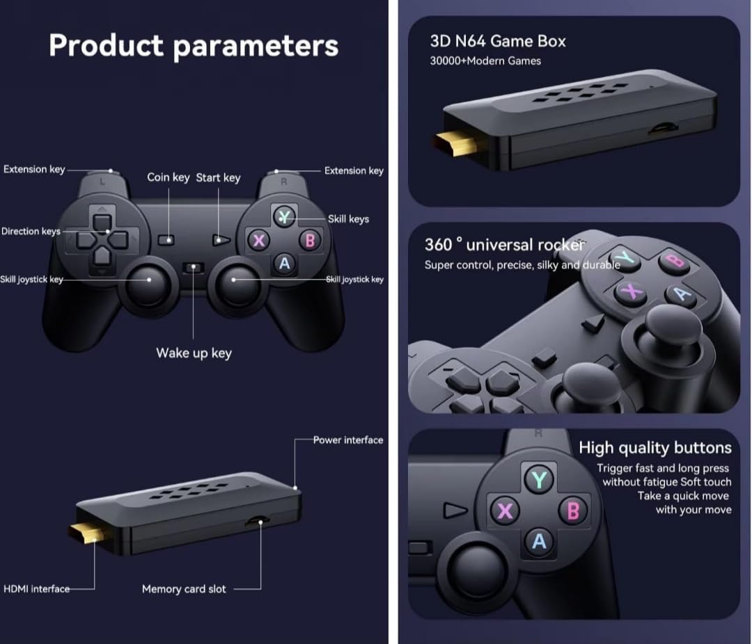 GameStick M33 2.4G Wireless Controller Gamestation HDMI TV Stick (Model MK-1631-15)