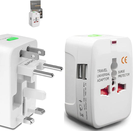 All-in-One Universal Travel Adaptor with USB Output (2400mA Max, +5V DC)
