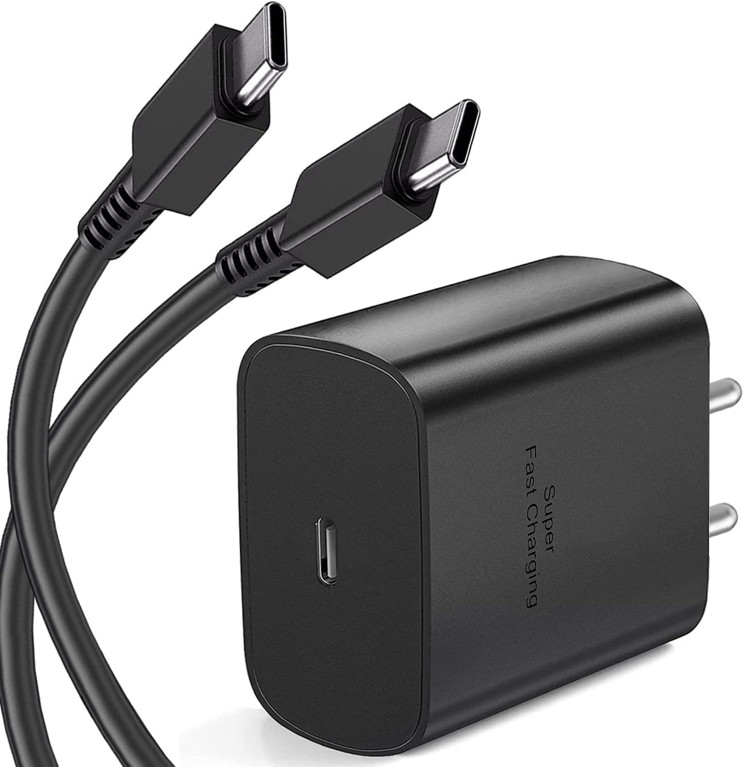 Samsung 45W USB-C Super fast Charging Adapter with 100cm Type C to C Cable for Galaxy S25/S25 Plus/S25 Ultra/S24 Ultra/S24+/S23 Ultra/S23 FE/S22/S21 FE/F55/M55/M35/A35/M05/Z Fold/Flip 5/4/Tab, Black