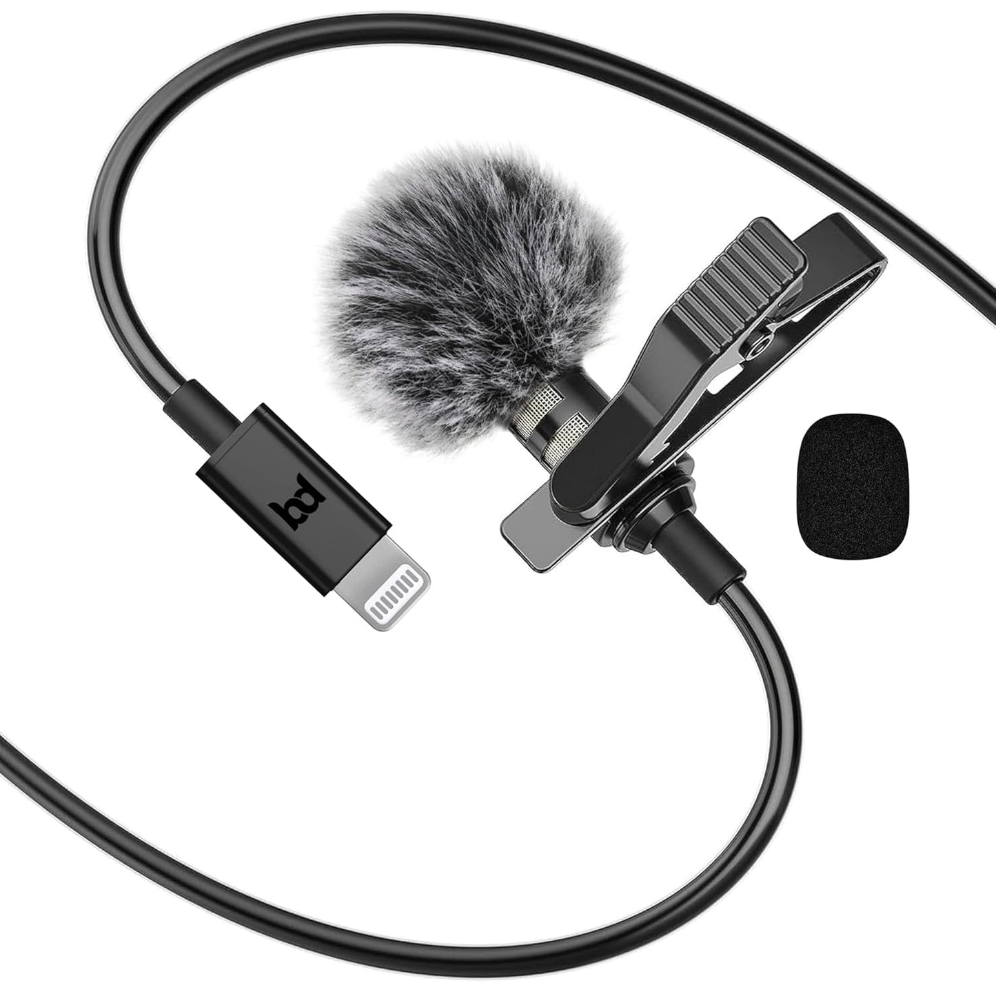 BassDrops Professional Lavalier Microphone | Omni-Directional Condenser Mic for iPhone, iPad & iPod | Ideal for Audio & Video Recording, YouTube, Interviews, Podcasts, Vlogging | 1.5 Meter Cable!