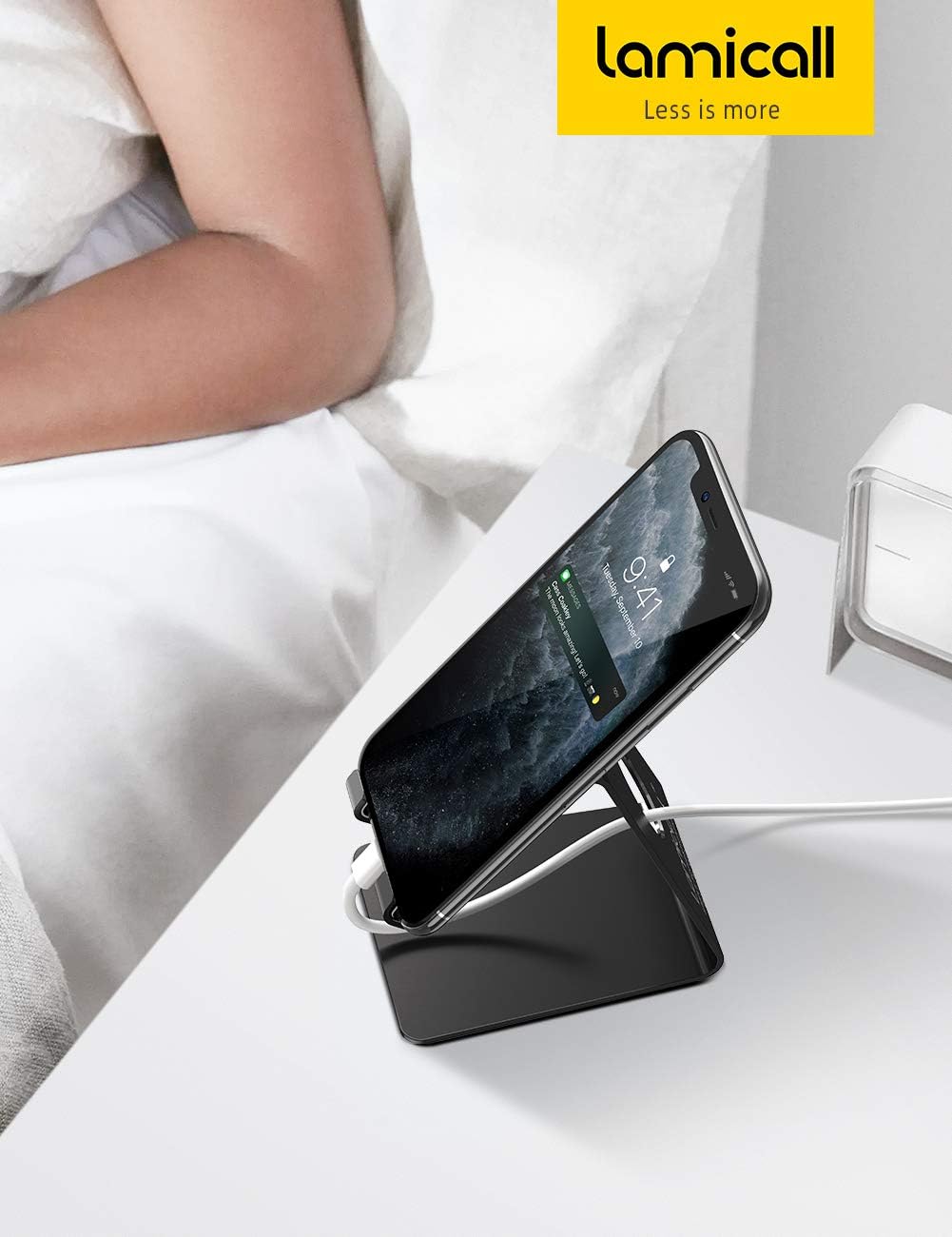 Cell Phone Stand, Phone Dock, Cradle, Holder, Stand for Office Desk (Black)