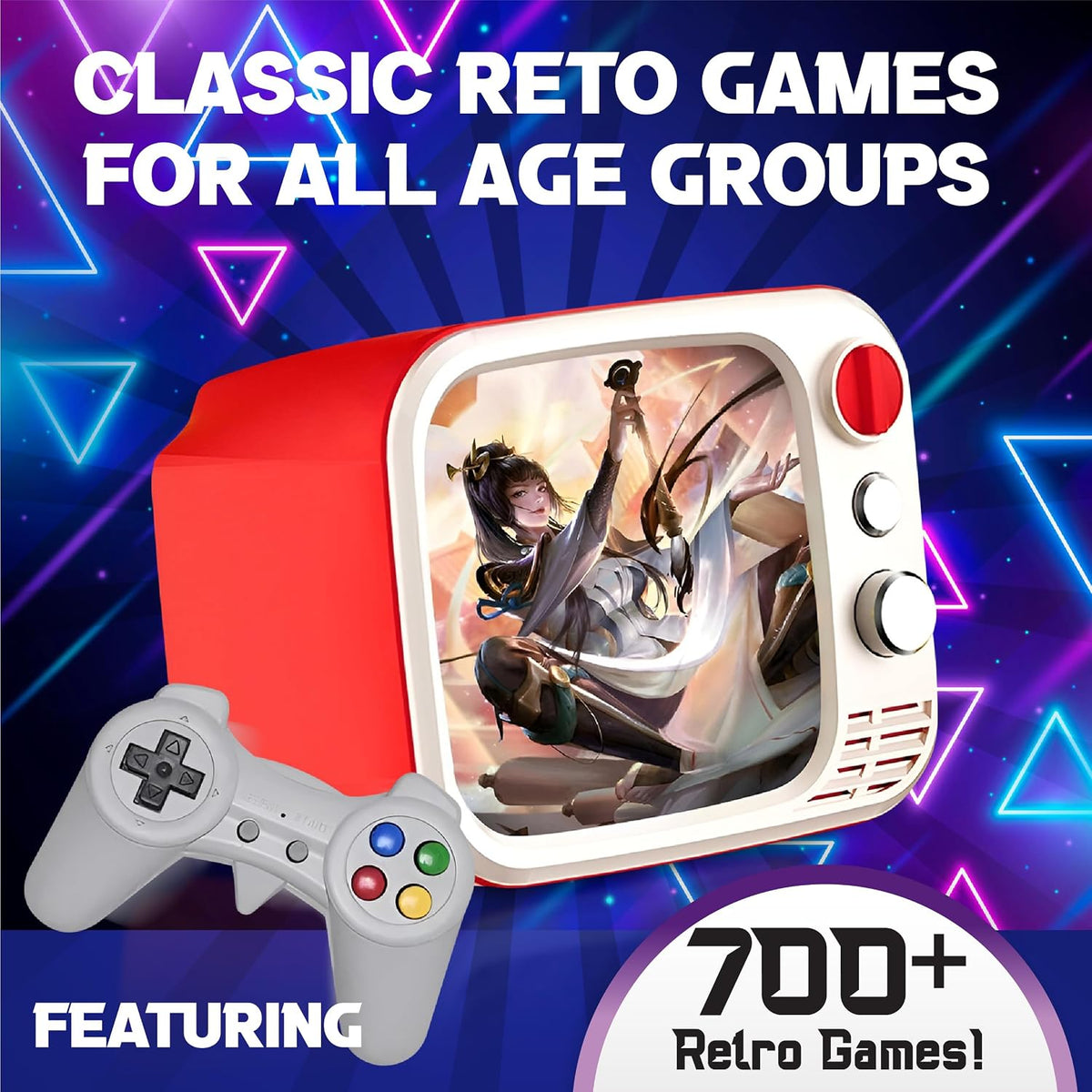 Mini TV Retro Game Console with 3.5" TFT Screen & TV-Out (Dual Controllers)