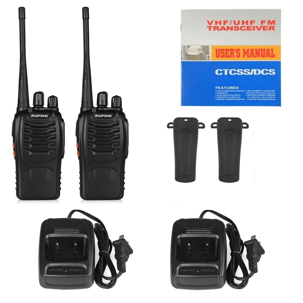 BAOFENG 4 Pack Long Range Walkie Talkies – Rechargeable Two-Way Radios with Charging Base – UHF Handheld Communication Devices