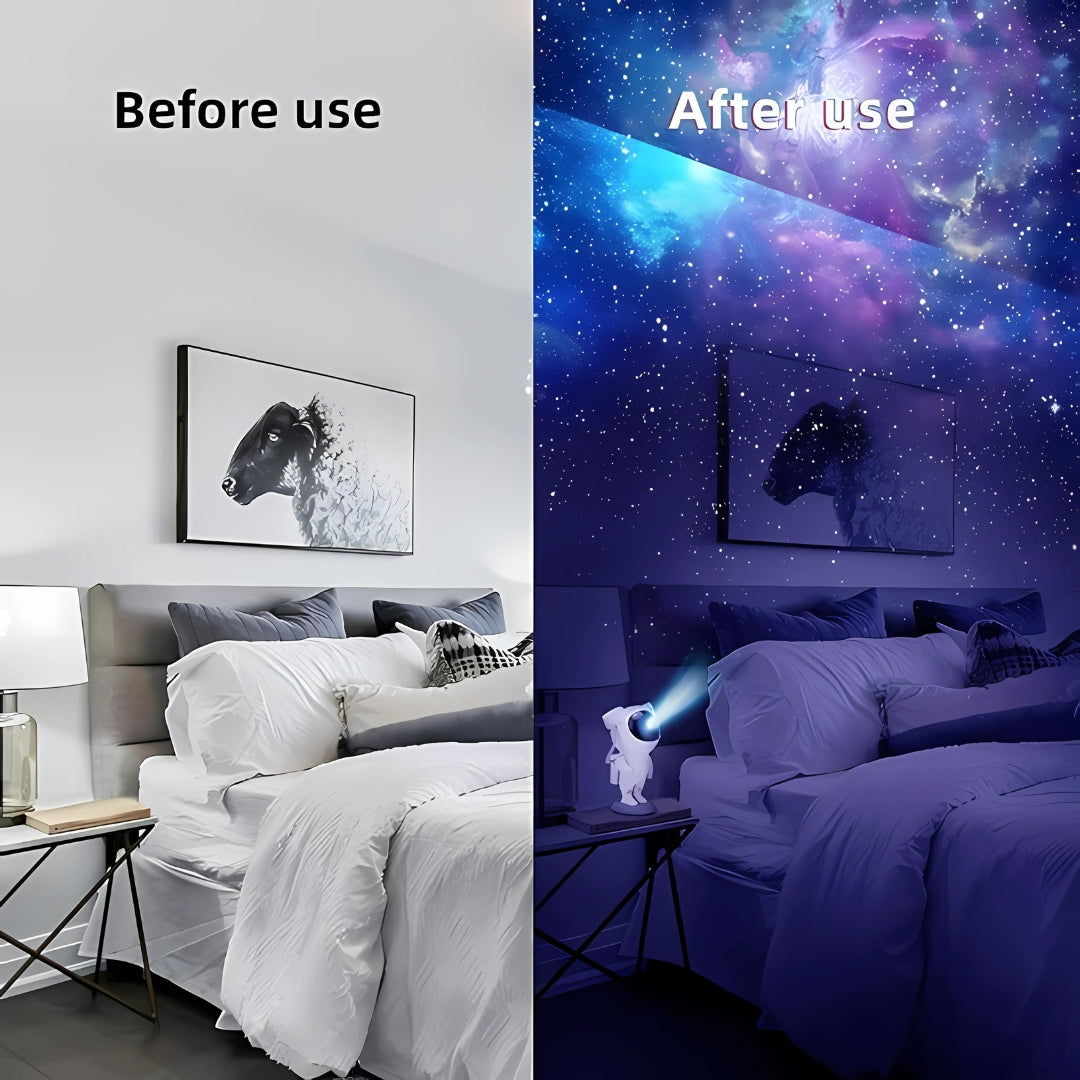 Astronaut Galaxy Projector with Remote Control – 360° Adjustable Timer Night Light for Kids & Adults | Nebula Night Lamp for Bedroom, Gaming Room, Home, and Party Decor