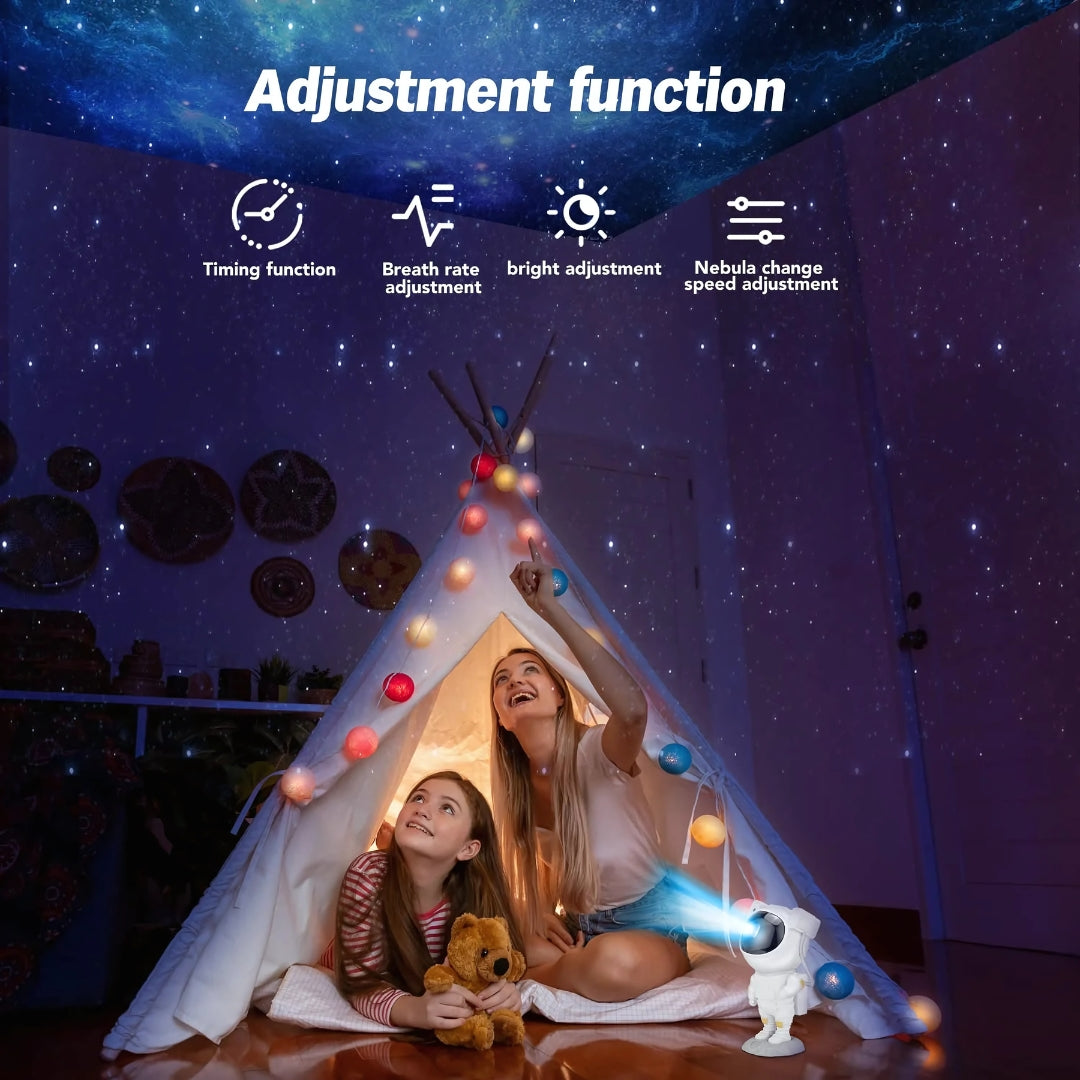 Astronaut Galaxy Projector with Remote Control – 360° Adjustable Timer Night Light for Kids & Adults | Nebula Night Lamp for Bedroom, Gaming Room, Home, and Party Decor