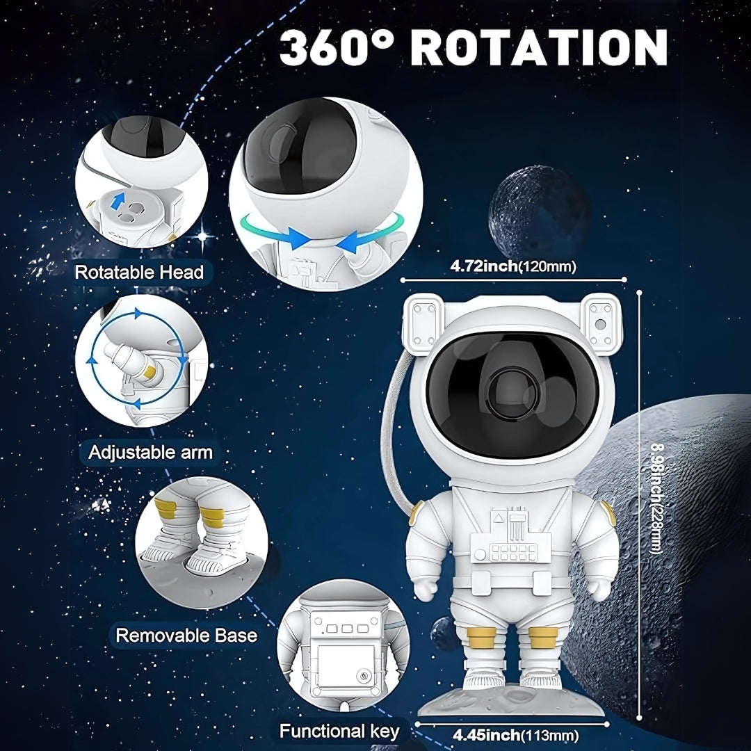 Astronaut Galaxy Projector with Remote Control – 360° Adjustable Timer Night Light for Kids & Adults | Nebula Night Lamp for Bedroom, Gaming Room, Home, and Party Decor