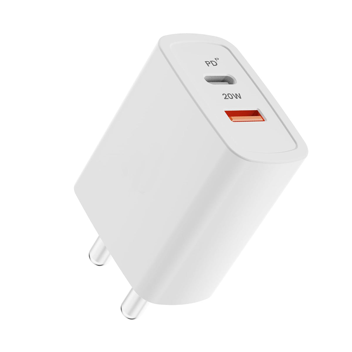 20 W USB & Type C Fast Charger with QC & PD Technology, Fast Charging Compatible with iPhone, iPad, Samsung Galaxy, More (White)