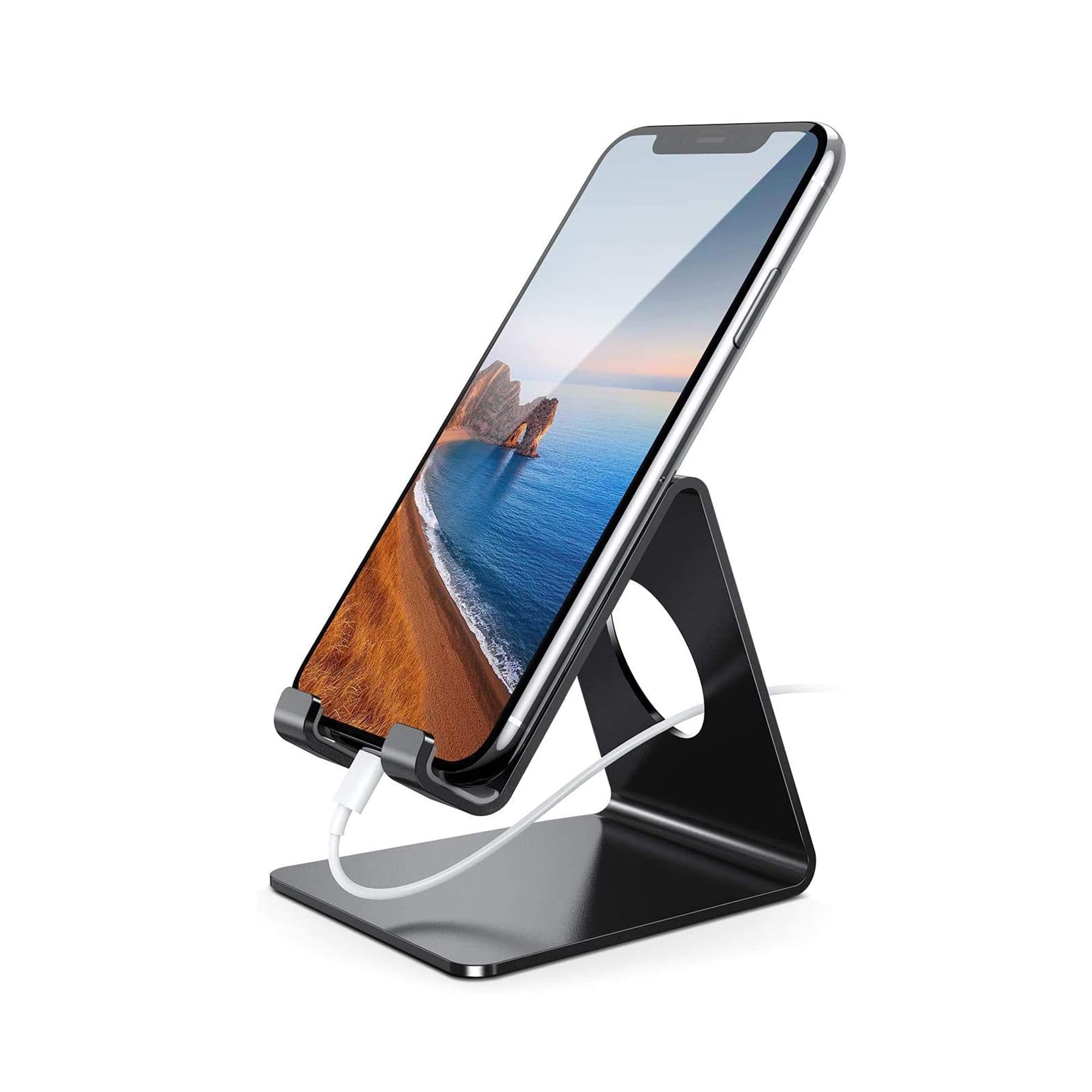 Cell Phone Stand, Phone Dock, Cradle, Holder, Stand for Office Desk (Black)