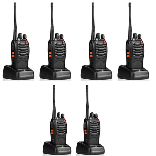 BAOFENG 6-Pack Long Range Walkie Talkies – Rechargeable UHF Two-Way Radios with Charging Base – Professional Handheld Communication Devices for Outdoor, Business & Emergency Use