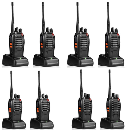 BAOFENG 8-Pack Long Range Walkie Talkies – Rechargeable Two-Way Radios with Charging Base | UHF Handheld Communication Devices for Outdoor, Business & Emergency Use