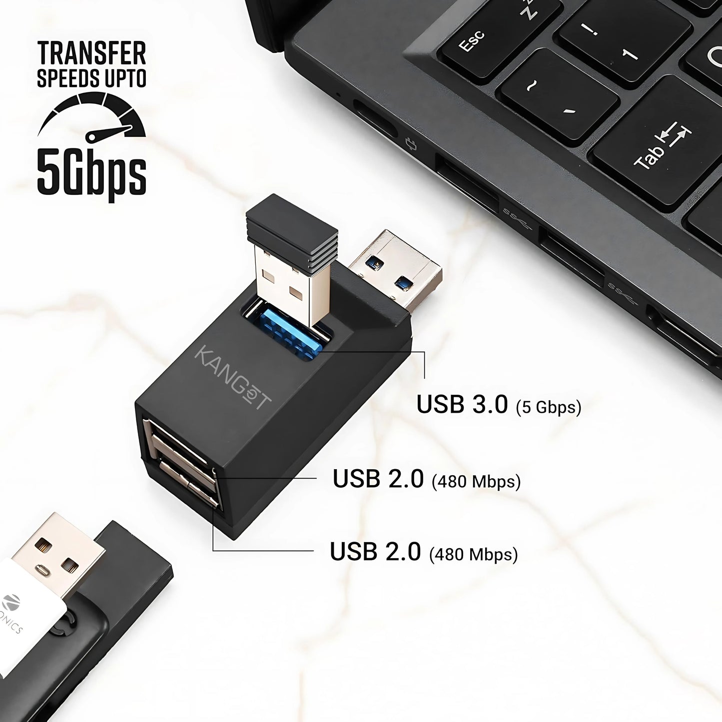 180HB USB 3.0 Hub with 3 Ports | High-Speed Data Transfer Up to 5Gbps | Lightweight & Compact Design | Multi-OS Compatibility | Plug-and-Play Convenience!