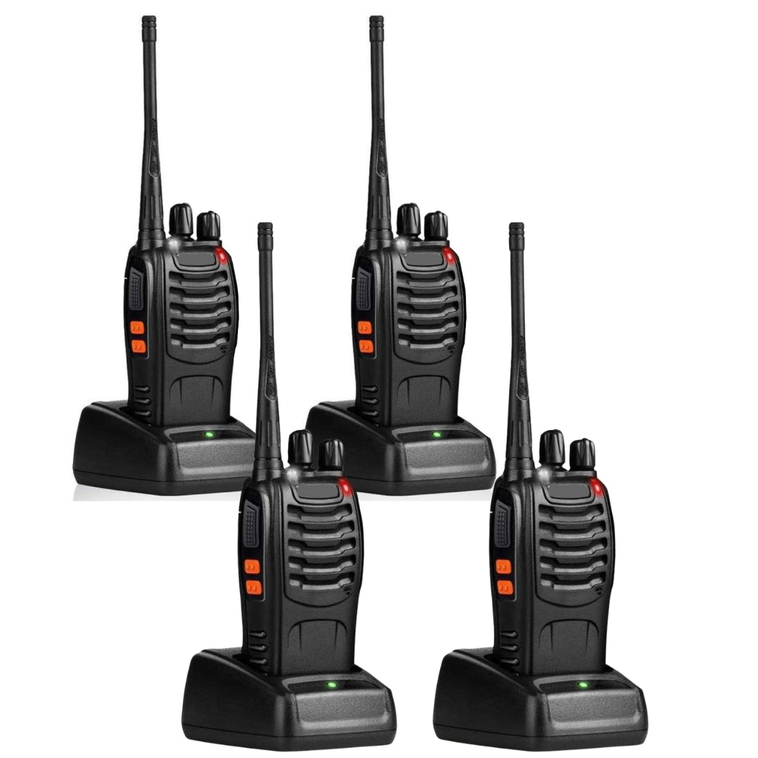 BAOFENG 4 Pack Long Range Walkie Talkies – Rechargeable Two-Way Radios with Charging Base – UHF Handheld Communication Devices