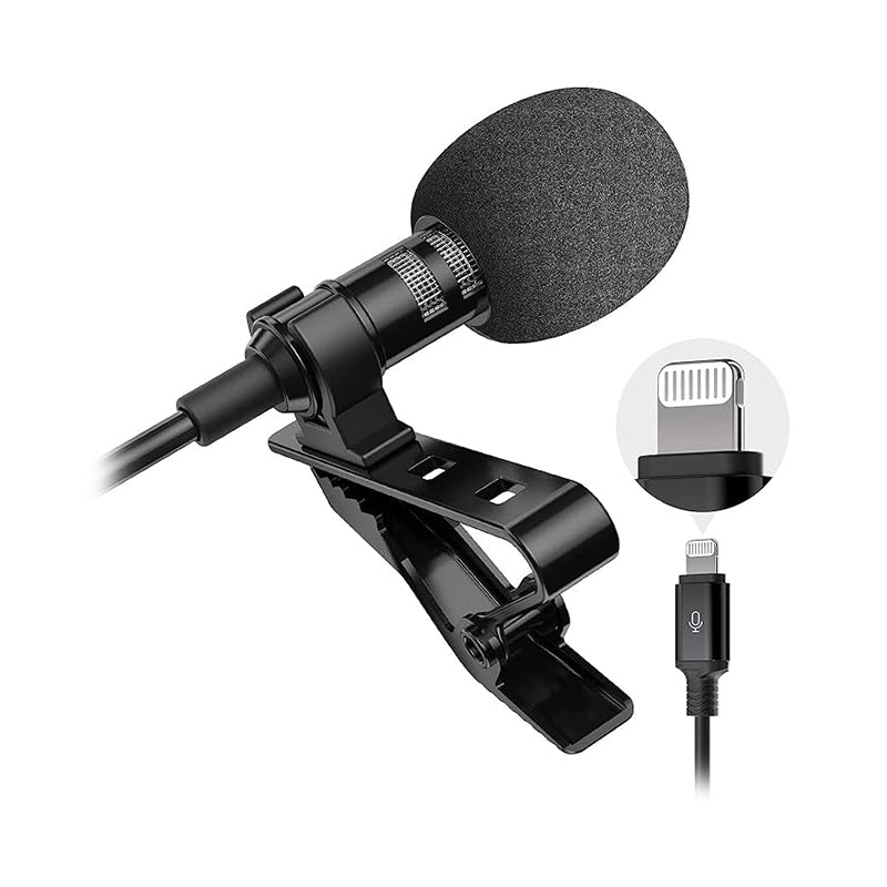 Lavalier Microphone for iPhone Omni Directional Microphone for iPad, iPod, Condenser Mic for iPhone Audio & Video Recording